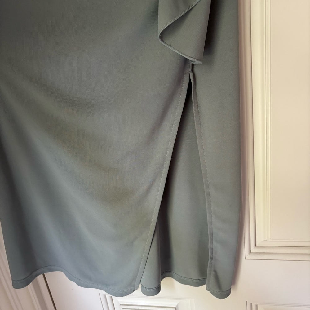 H&M Light Blue-Grey Flounce-Detail Slip Dress - Picture 7 of 11